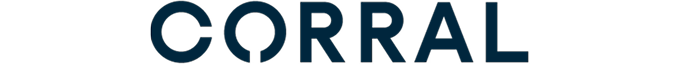 Corral workplace furniture logo in navy and black